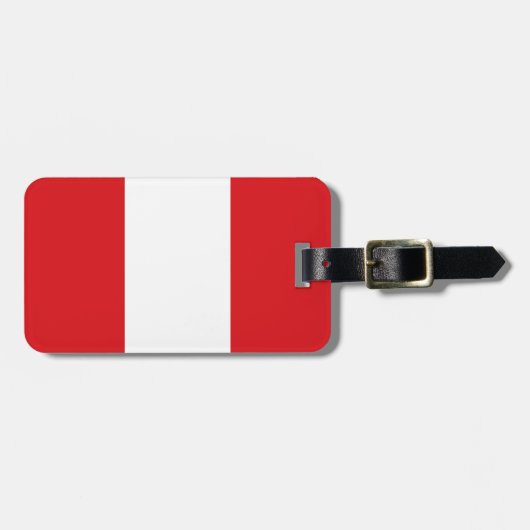 Flag Peru Gepäckmarke mit Lederband Gepäckanhänger (Vorderseite horizontal)