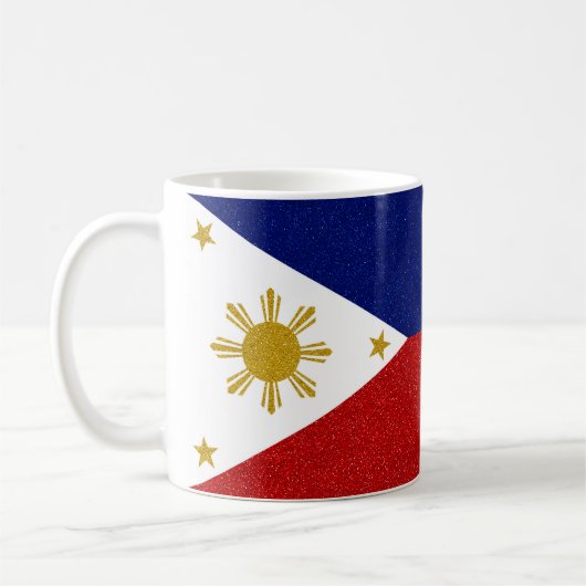 Flag Philippinen-Glitzer Kaffeetasse (Links)