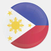 Flag Philippinen Runder Aufkleber (Vorderseite)