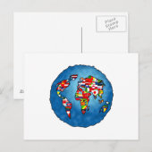 Flag Planet Postkarte (Vorne/Hinten)