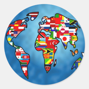 Flag Planet Runder Aufkleber