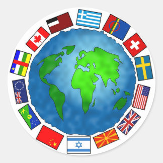 Flag Planet Runder Aufkleber