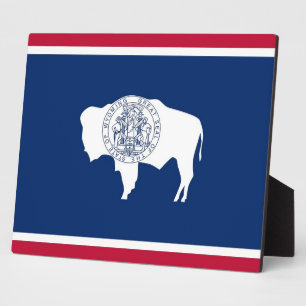Flag Plaque des Wyoming State Fotoplatte
