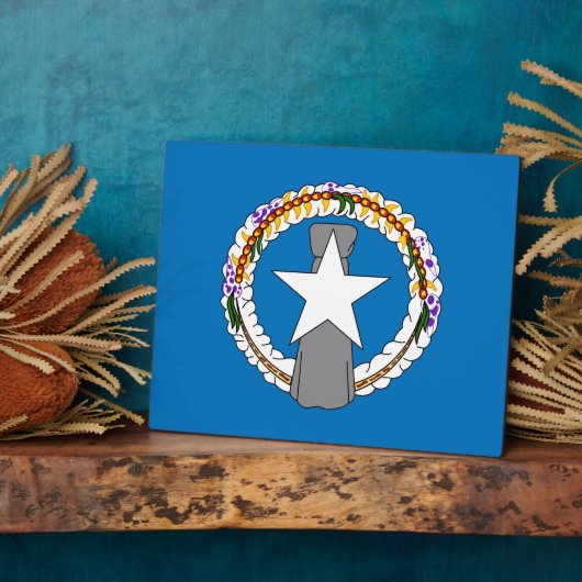 Flag-Plaque für die Nördlichen Mariana-Inseln Fotoplatte (Seite)