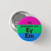 Flag Polysexualität mit Ey/Em Pronouns Button (Vorne & Hinten)