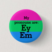 Flag Polysexualität mit Ey/Em Pronouns Button (Vorderseite)