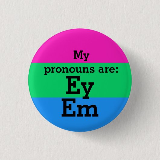 Flag Polysexualität mit Ey/Em Pronouns Button (Vorderseite)