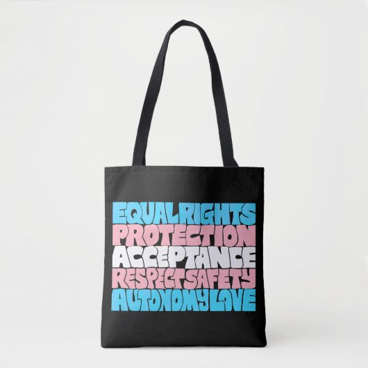 Flag PRIDE Trans rights LGBT quote Geschenkidee Tasche (Vorderseite)