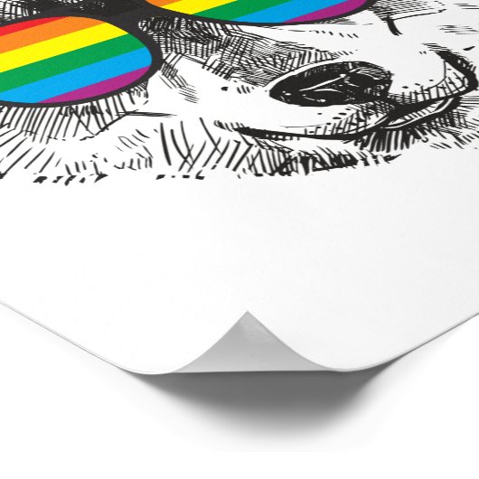 Flag PRIDE WOLF Lgbt Gay Pride Poster (Ecke)