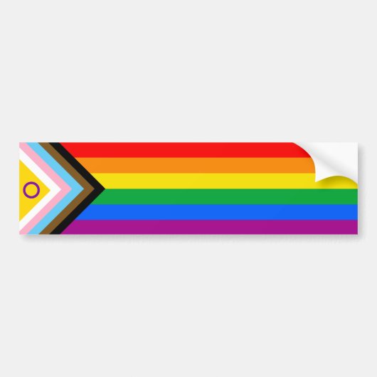 Flag "Progress Pride Inclusive" Autoaufkleber (Vorne)