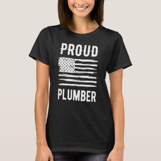 Flag Proud Plumber Profession American T-Shirt