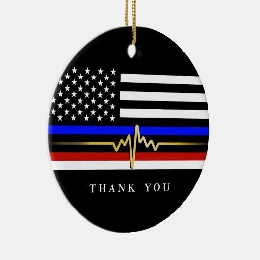 Flag "Public Service Trifecta" | Patriotische Flag Keramik Ornament (Rechts)