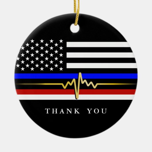 Flag "Public Service Trifecta" | Patriotische Flag Keramik Ornament (Vorne)