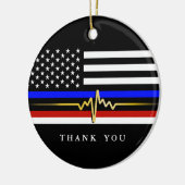 Flag "Public Service Trifecta" | Patriotische Flag Keramik Ornament (Links)