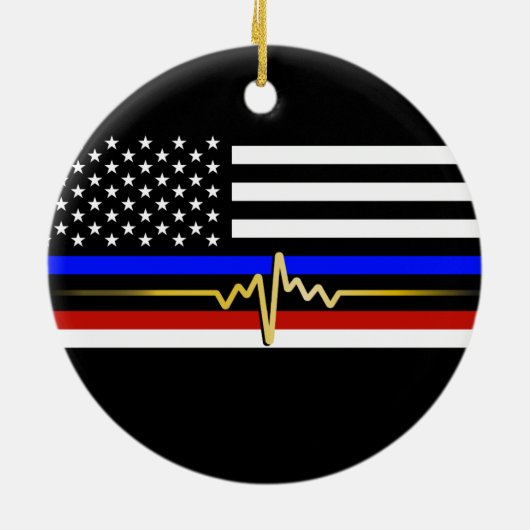 Flag "Public Service Trifecta" | Patriotische Flag Keramik Ornament (Hinten)