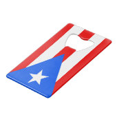 Flag Puerto Rico Kreditkarte Flaschenöffner (Rückseite Schrägansicht)