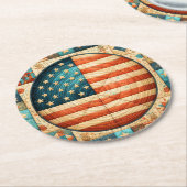 Flag Quilt Runder Pappuntersetzer (Angewinkelt)