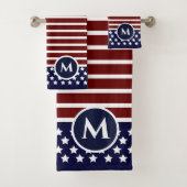Flag Red White Strip Flag Badhandtuch Set (Insitu)