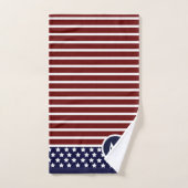 Flag Red White Strip Flag Badhandtuch Set (Handtuch)