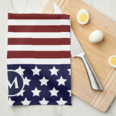 Flag Red White Strip Flag Geschirrtuch (Viertel Falte)