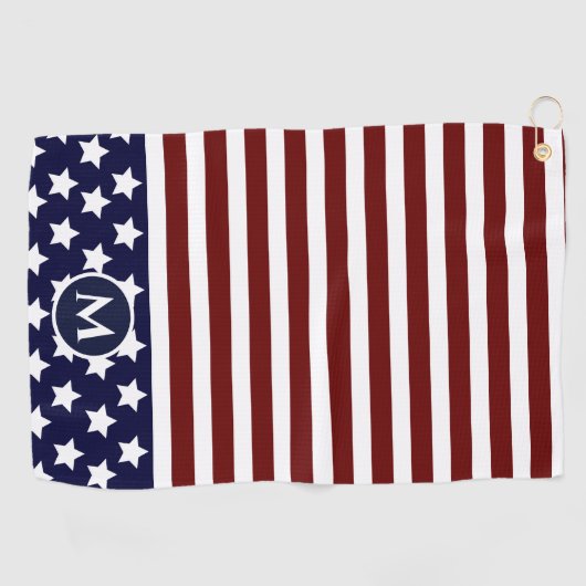 Flag Red White Strip Flag Golfhandtuch (Horizontal)