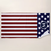 Flag Red White Strip Flag Strandtuch (Vorderseite)