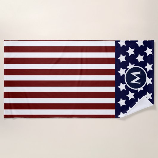 Flag Red White Strip Flag Strandtuch (Vorderseite)