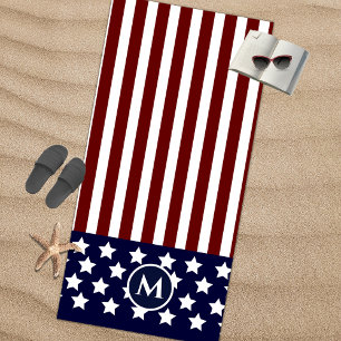 Flag Red White Strip Flag Strandtuch