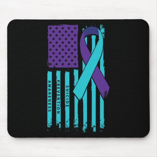 Flag Ribbon Suicide Bewusstsein psychische Gesundh Mousepad (Vorne)
