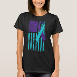 Flag Ribbon Suicide Bewusstsein psychische Gesundh T-Shirt