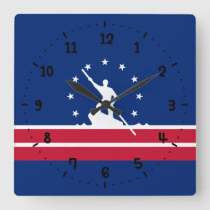 Flag Richmond, Virginia Square Wall Clock Quadratische Wanduhr