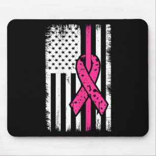 Flag Rosa Ribbon Brustkrebs Bewusstsein Monat 1 Mousepad