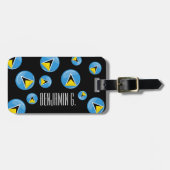 Flag Round St. Lucia Gepäckanhänger (Vorderseite horizontal)