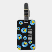 Flag Round St. Lucia Gepäckanhänger (Vorderseite vertikal)