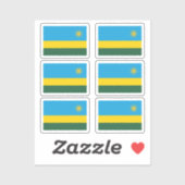 Flag Ruanda Collection Pack mit 6 Aufkleber (Blatt)