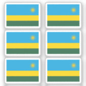 Flag Ruanda Collection Pack mit 6 Aufkleber (Vorderseite)