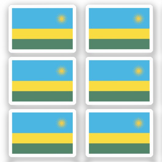 Flag Ruanda Collection Pack mit 6 Aufkleber (Vorderseite)