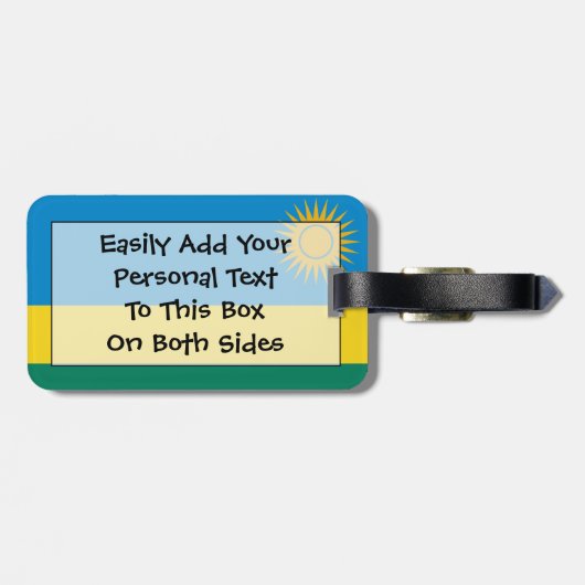 Flag Ruanda Easy ID Personal Gepäckanhänger (Rückseite horizontal)