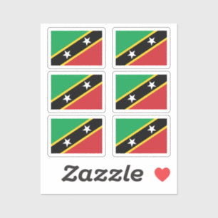 Flag Saint Kitts & Nevis Collection Packung mit 6 Aufkleber