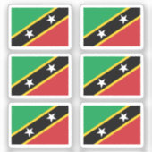 Flag Saint Kitts & Nevis Collection Packung mit 6  Aufkleber (Vorderseite)