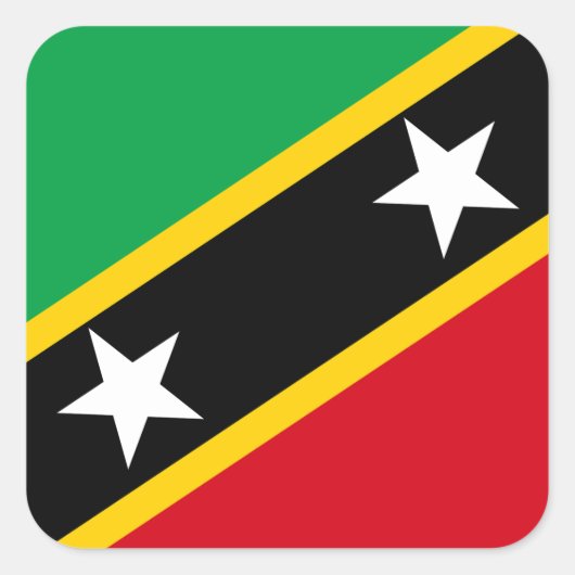 Flag Saint Kitts & Nevis Quadratischer Aufkleber (Vorderseite)