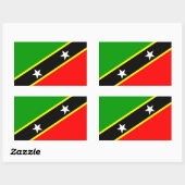 Flag Saint Kitts Nevis Rechteckiger Aufkleber (Blatt)