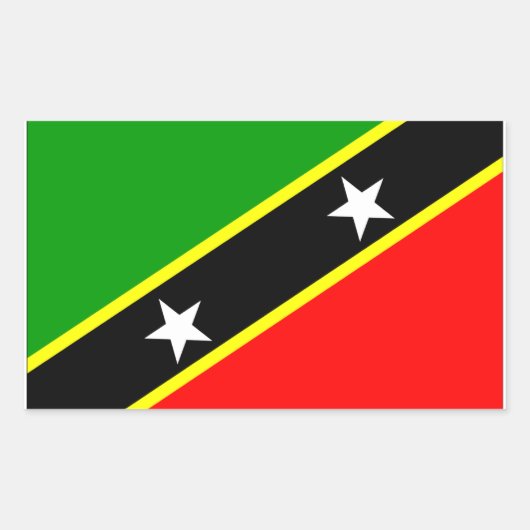 Flag Saint Kitts Nevis Rechteckiger Aufkleber (Vorderseite)