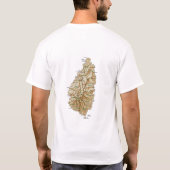 Flag Saint Lucia + Karte + T - Shirt (Rückseite)