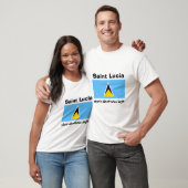 Flag Saint Lucia + Karte + T - Shirt (Unisex)