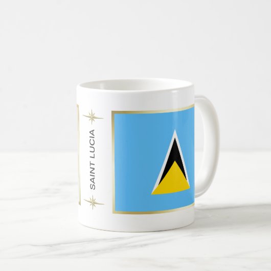 Flag Saint Lucia + Karte Tasse (VorderseiteRechts)