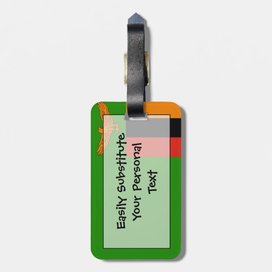 Flag Sambia Easy ID Personal Gepäckanhänger (Rückseite vertikal)