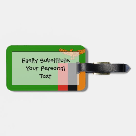 Flag Sambia Easy ID Personal Gepäckanhänger (Rückseite horizontal)