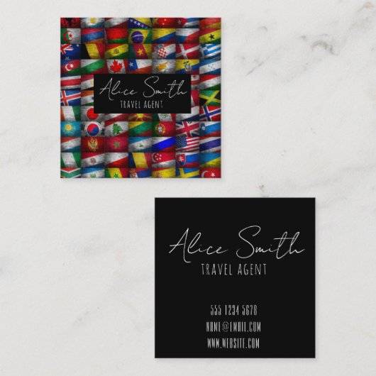 Flag-Sammlung Quadratische Visitenkarte (Vorne/Hinten)