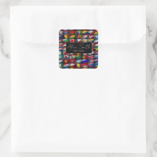 Flag-Sammlung Quadratischer Aufkleber (Tasche)